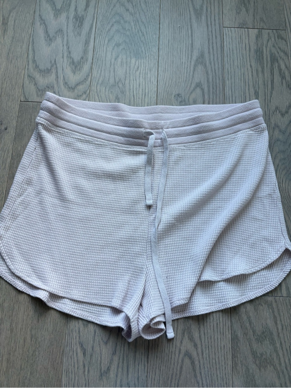 TNA Waffle-Knit Drawstring Lounge Shorts - lavender
